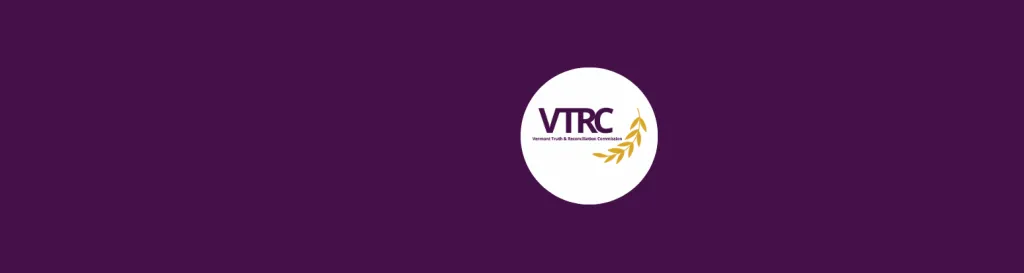 VTRC Purple banner with white logo, gold olive branch