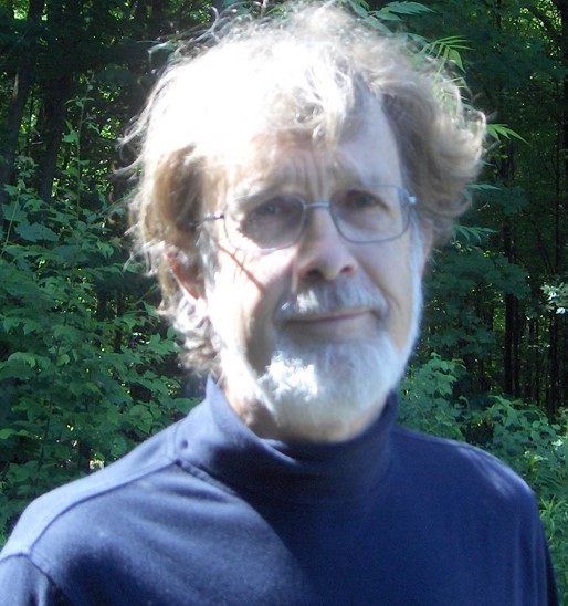 Man in blue shirt with grey hair